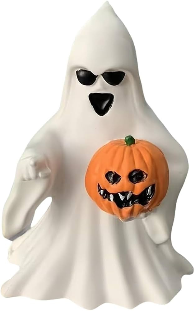 Halloween Ghost Figurine - Spooky Resin Ghost Statue, Funny Cute Ghost Ornaments for Halloween De... | Amazon (US)