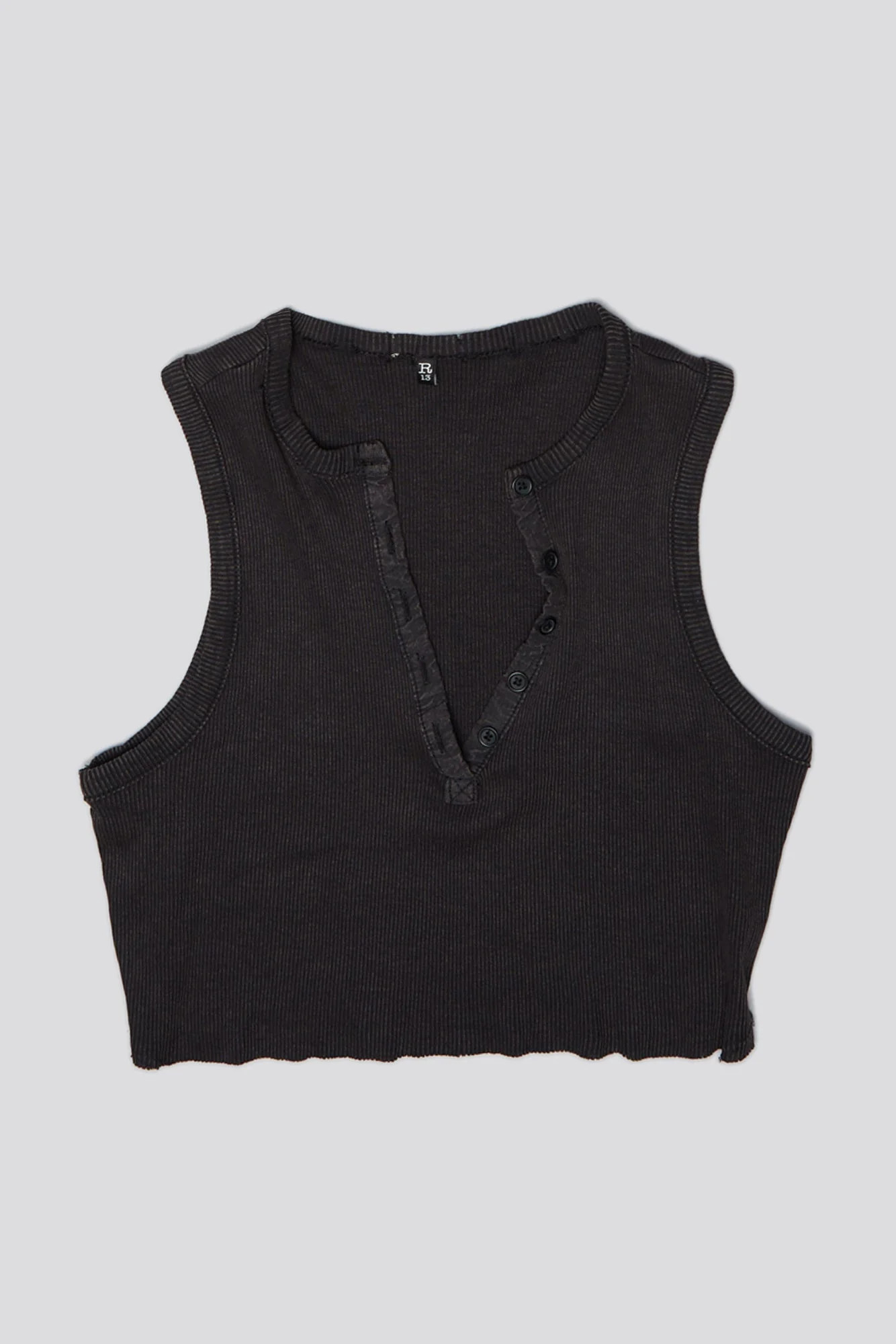 HENLEY TANK - WASHED BLACK | R13