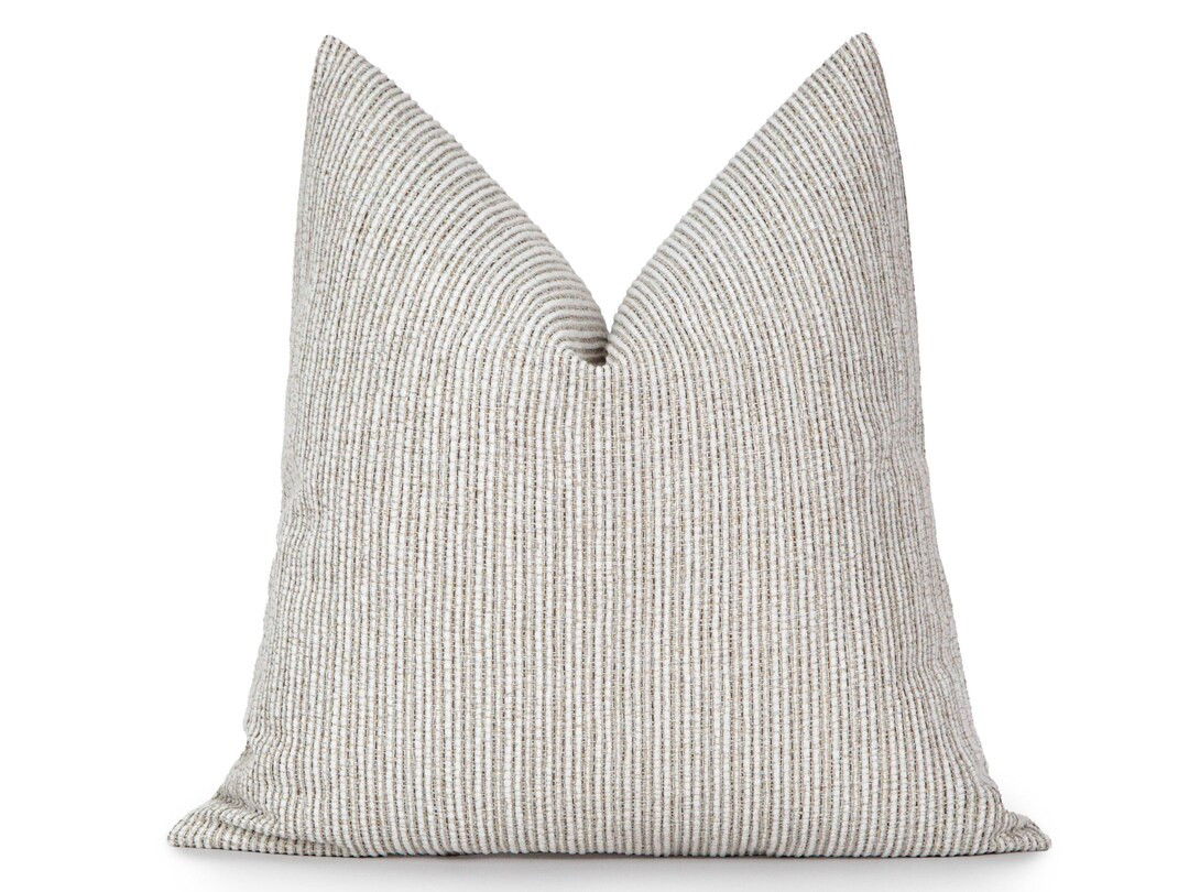 Buy Textured Cream Beige Throw Pillow Cover: Farmhouse Euro Sham & Cushion Online in India - Etsy | Etsy (US)