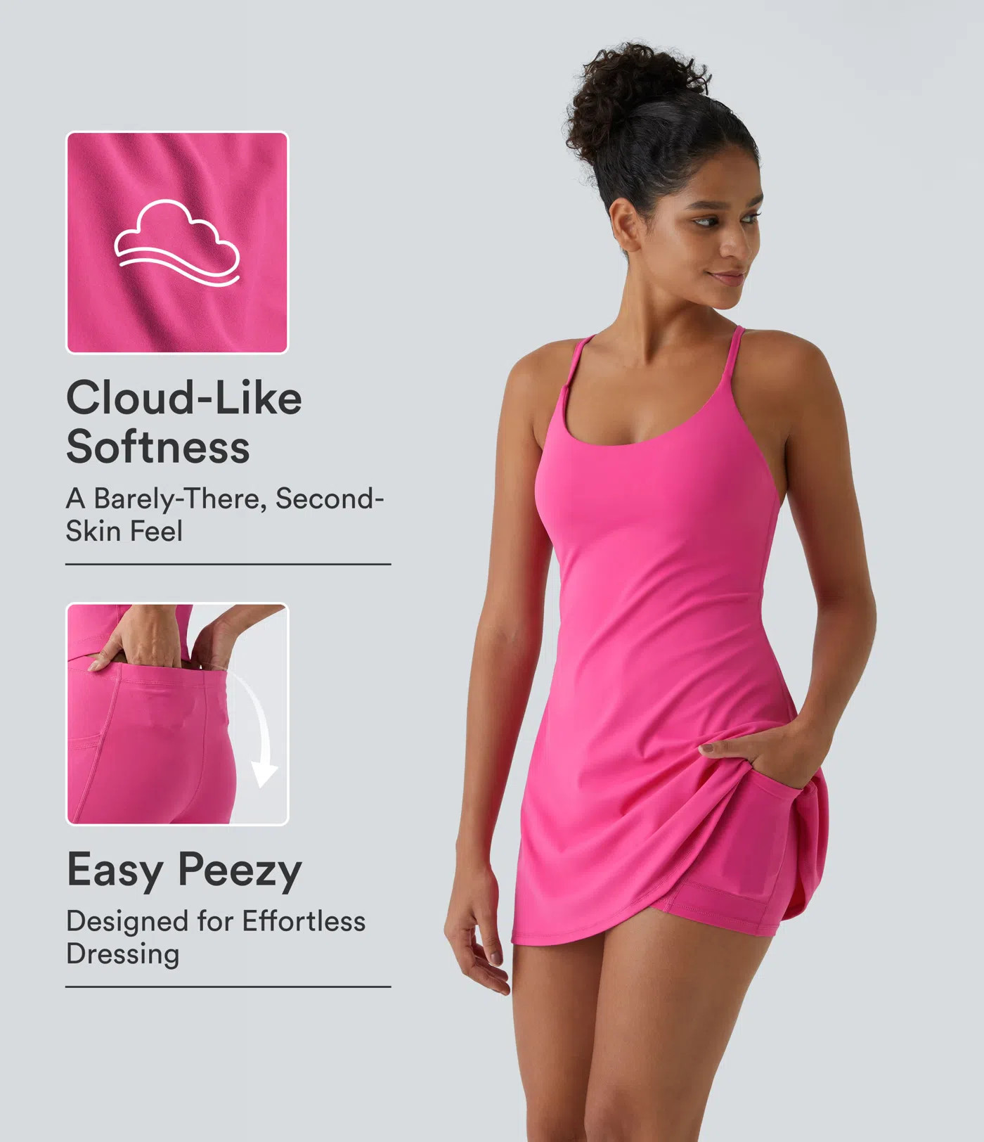 Women’s SoftlyZero™ Plush Backless Active Dress-Easy Peezy Edition - Halara | HALARA