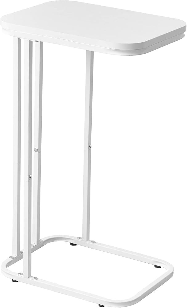 KJGKK C Shaped End Table, 26.6 inches High Small Side Table for Couch Sofa Bed, Tall Tv Tray Tabl... | Amazon (US)