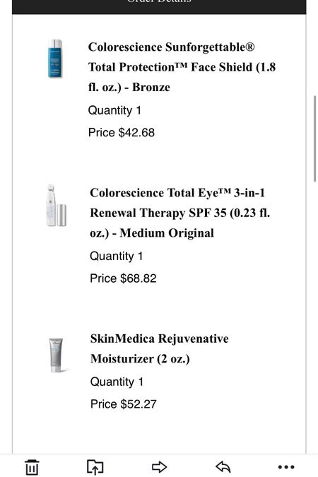 Recent Dermstore order! Durm store is having a 20% off sale right now so I ordered another bottle of my moisturizer because I was running low. I love the color science total eye but I lost mine so I ordered a new one. And then the color science drops are amazing so I wanted to try out their bronze drops!!! 

#LTKfindsunder100 #LTKsalealert #LTKbeauty