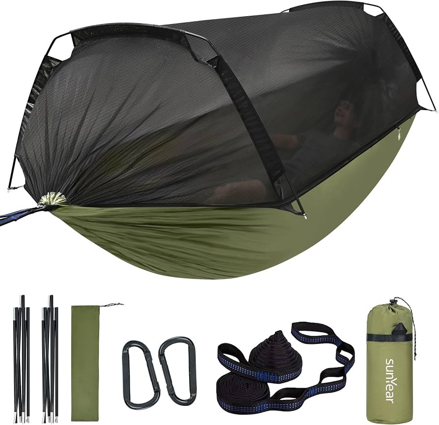 Sunyear Camping Hammock Tent - Portable Hammocks with Mosquito Net (Single/Double, 500lbs Capacit... | Amazon (US)