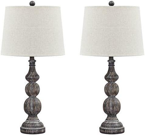 Signature Design by Ashley Mair Rustic Farmhouse Poly Table Lamp Set of 2, Gray | Amazon (US)