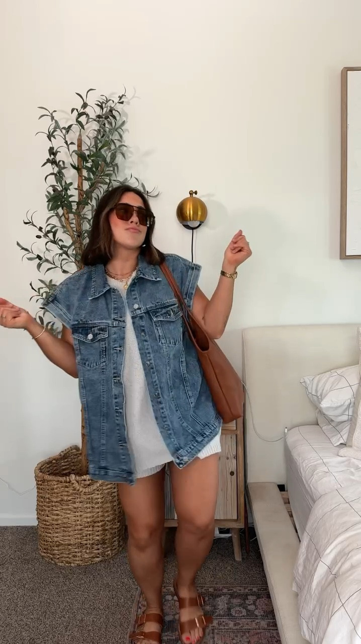 Cool edgy summer mom look
Denim jest trend on a midsize mom bod size 10
Amazon outfit 
Size L

#LTKMidsize #LTKSeasonal #LTKStyleTip