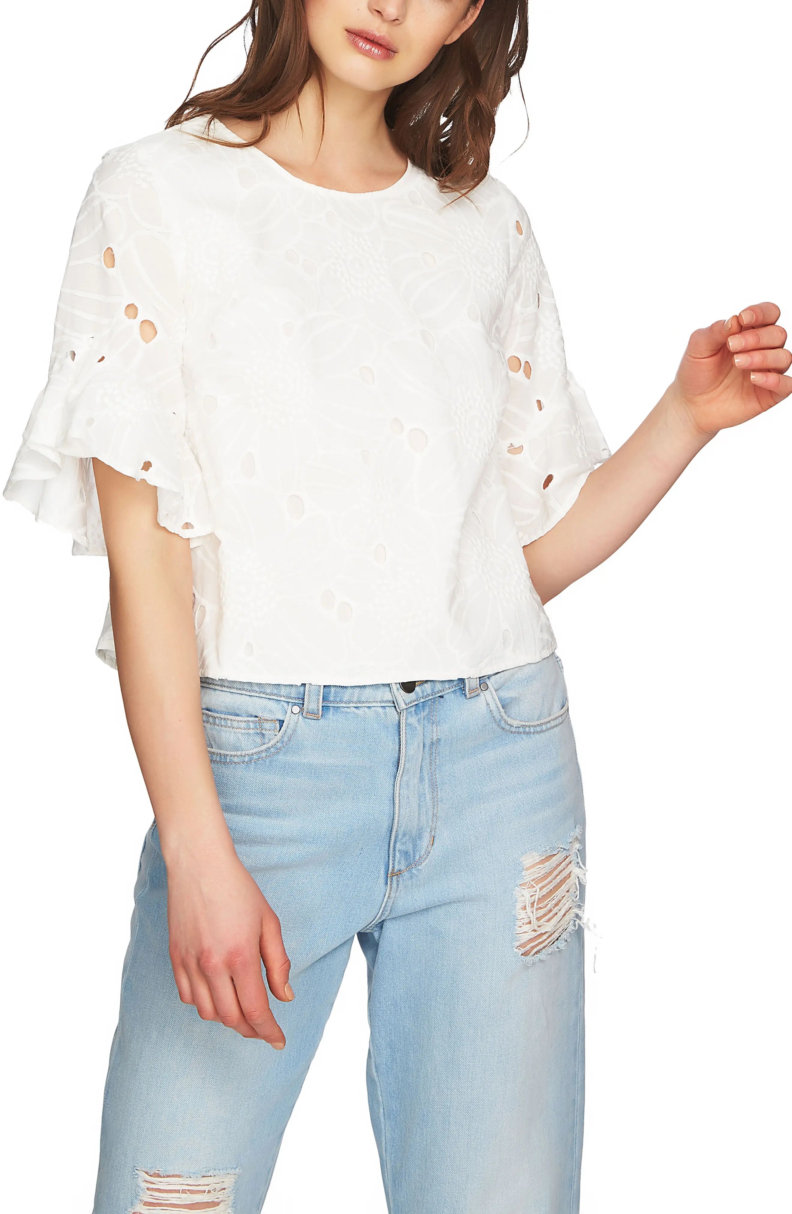 1.STATE Embroidered Ruffle Eyelet Top | Nordstrom