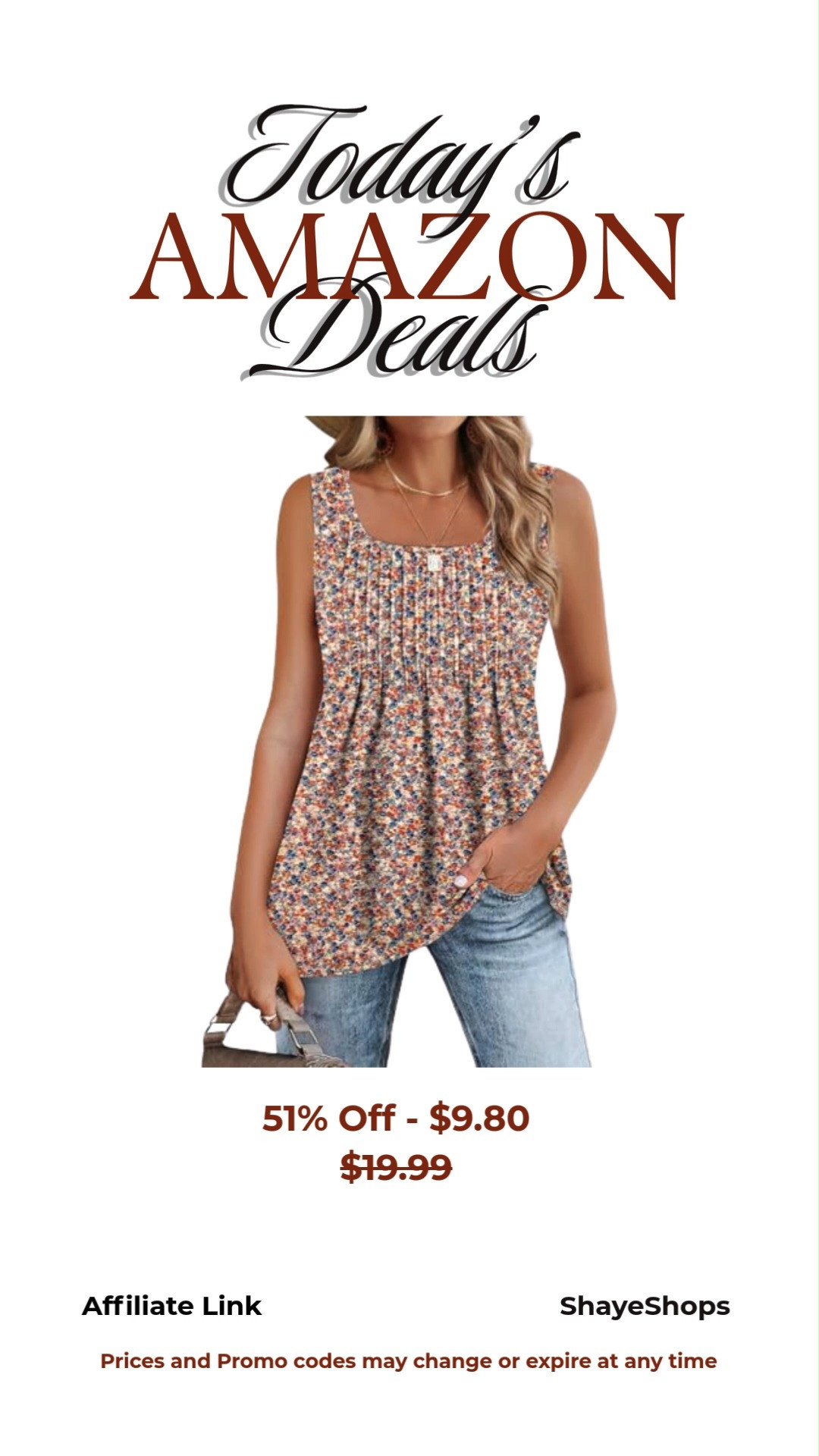 Women's Summer Tank Tops, Pleated Square Neck Loose Fit Casual Flowy Tunic Sleeveless Shirts, women's fashion, style, ootd, deals, sale 

 #LTKootd #LTKSaleAlert