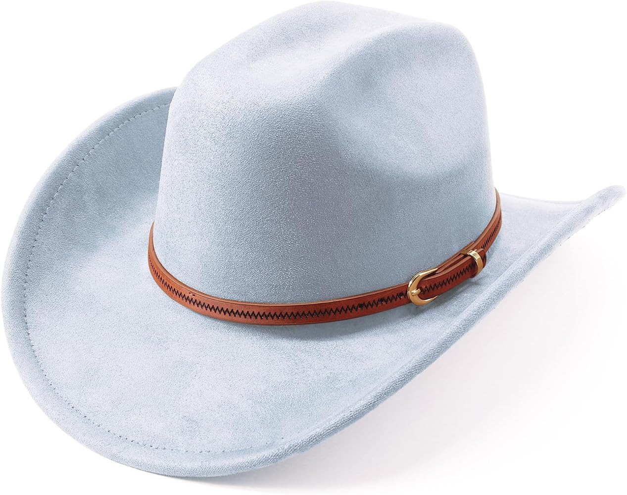DRESHOW Cowboy Hat for Women and Men Wide Brim Western Cowboy Cowgirl Hat with Belt Buckle Unisex... | Amazon (US)