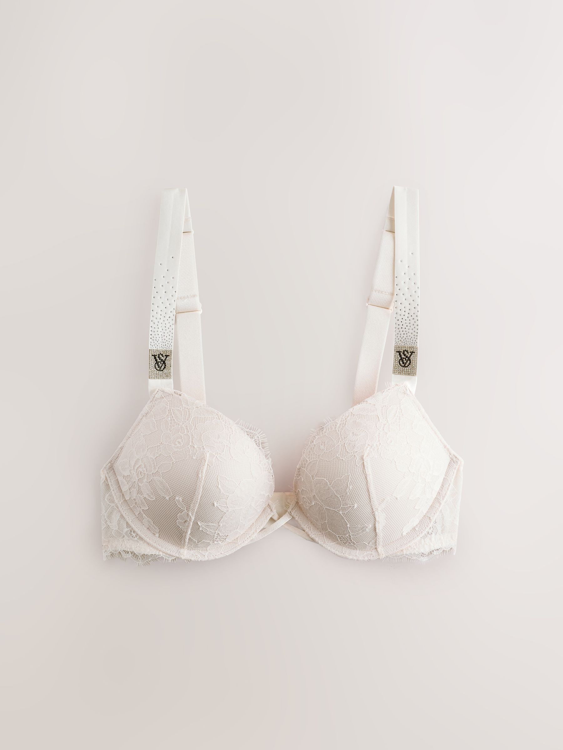Coconut White Add 2 Cups Push Up Lace Bombshell Scattered Shine Strap Bra | Victoria's Secret UK | Victoria's Secret UK