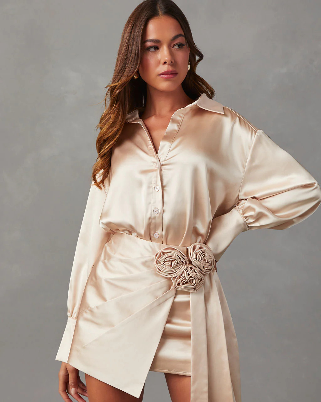 Office & After Dark Satin Button Up Bodysuit | VICI