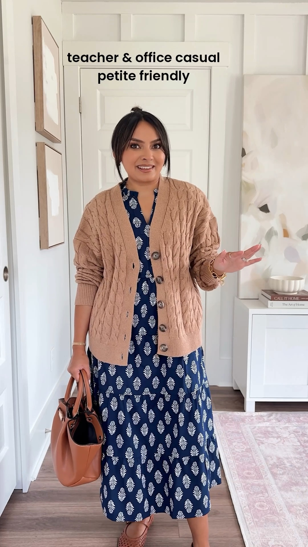 Tan camel cardigan size xs petite TTS
Blue dress size 0 petite TTS
Brown woven flats - old, similar linked


Comment SHOP below to receive a DM with the link to this post on my LTK ⬇ https://liketk.it/5kmqh #ltkpetite #ltkworkwear #ltksalealert

#LTKPetite #LTKWorkwear #LTKStyleTip