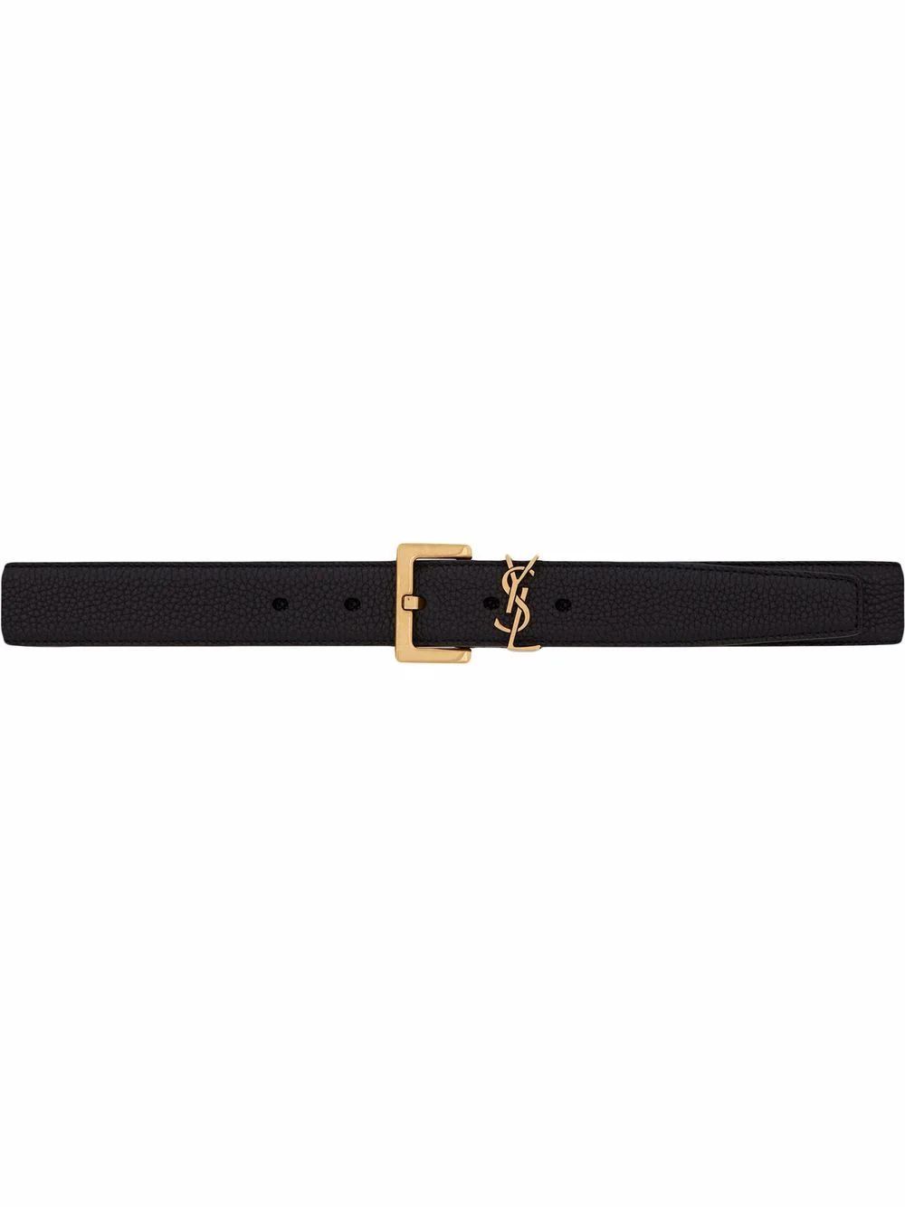 monogram-logo wide leather belt | Farfetch Global