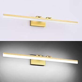 SOLFART Dimmable 39.4Inch Modern LED Vanity Light Golden Finished Bathroom Vanity Lighting Fixtures  | Amazon (US)