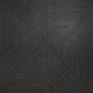 Ivy Hill Tile Luxury Ribbed Charcoal 23.62 in. x 47.24 in. Matte Porcelain Wall (15.49 sq. Ft./Ca... | The Home Depot