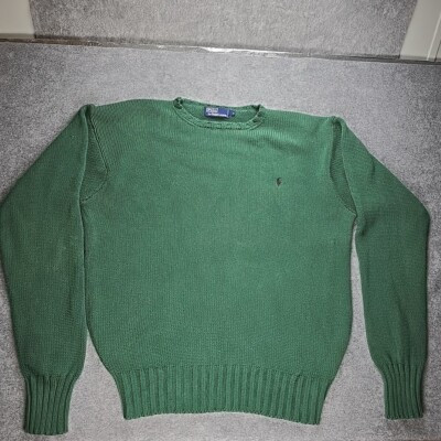 Ralph Lauren Polo Mens XL Knit Cotton Sweater Vintage Green Baggy 90s | eBay US