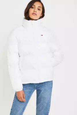 Tommy Jeans Classic White Puffer Jacket - Womens XS | Urban Outfitters (EU)
