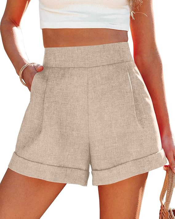 Wihion Women Summer Wide Leg Shorts High Waisted Casual Bermuda Shorts Lightweight Workwear Short... | Amazon (US)