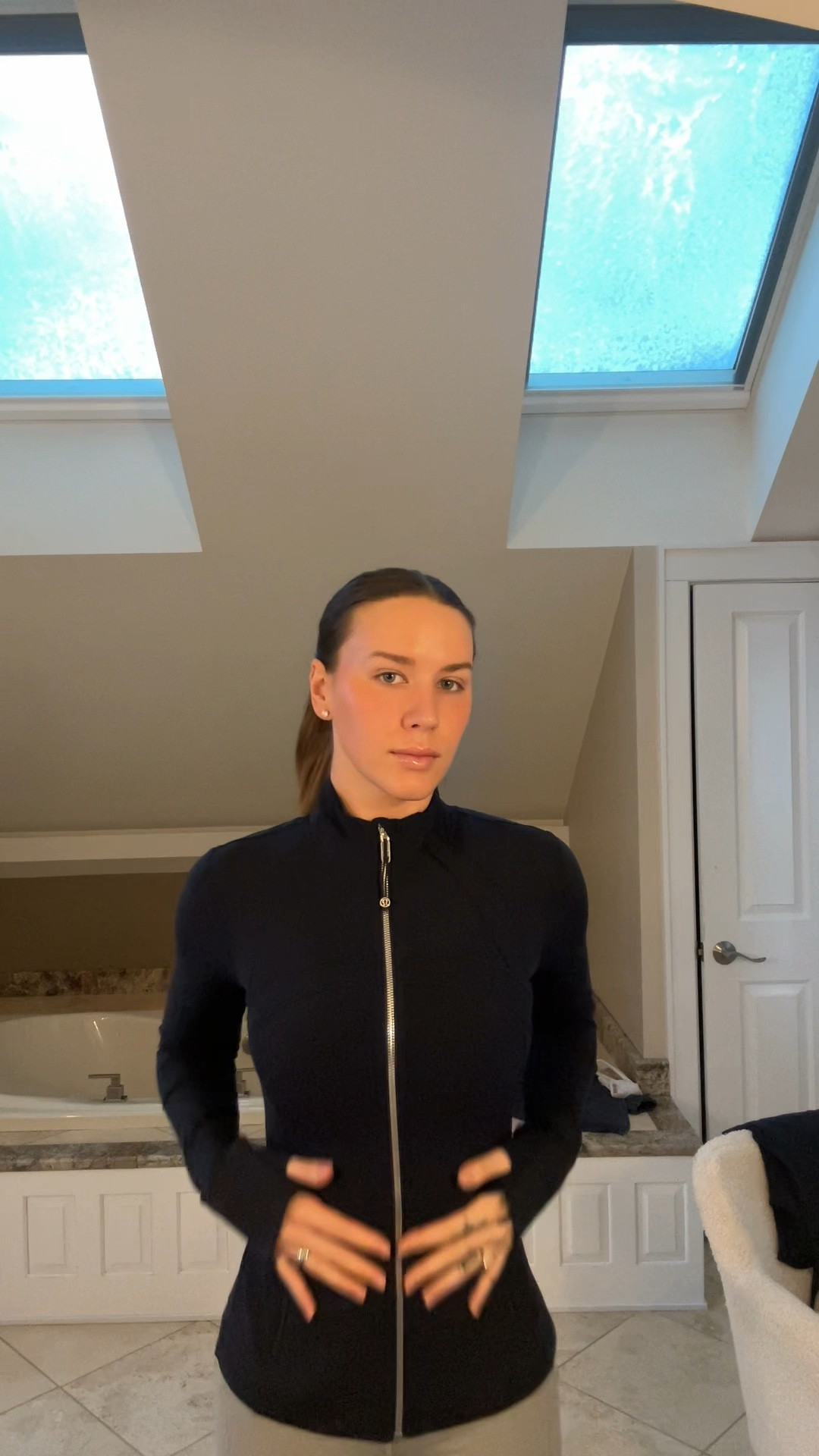 Loving this new navy blue+silver zip align jacket from lulu  🤩

#LTKActive #LTKMostLoved #LTKWatchNow