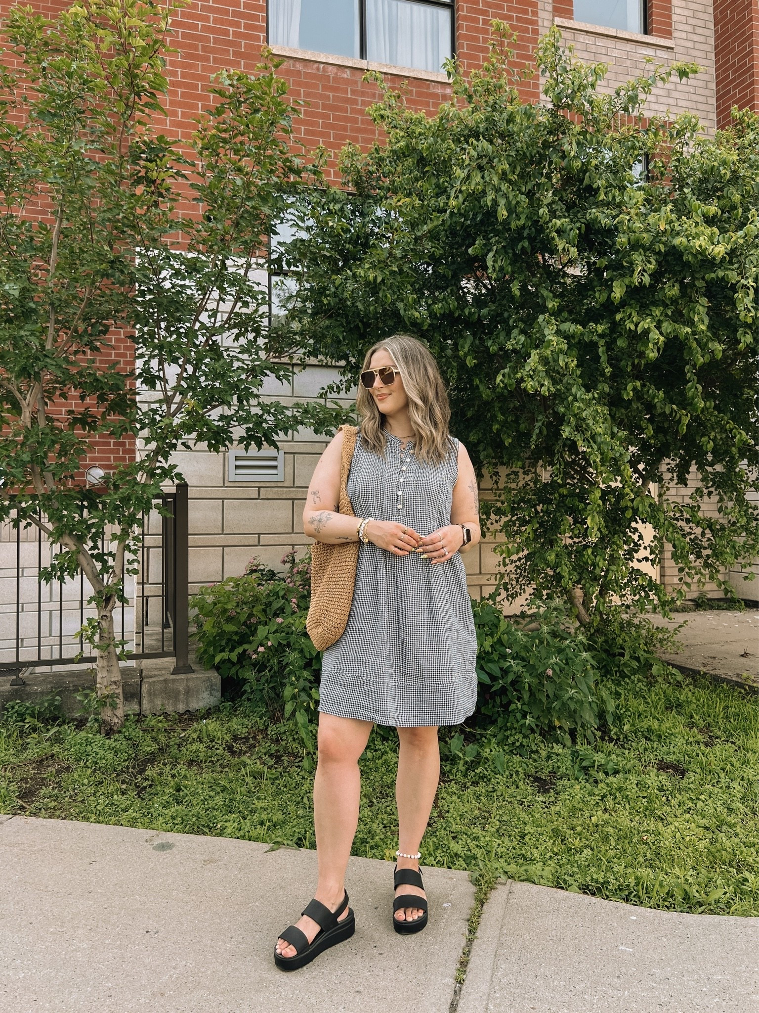 Simple summer ootd! Wearing L in the dress. I’m a 9.5-10 shoe and wear a 10 in the crocs sandals (Canadian link under “similar products”)

#LTKsummer #LTKmidsize #LTKdresses