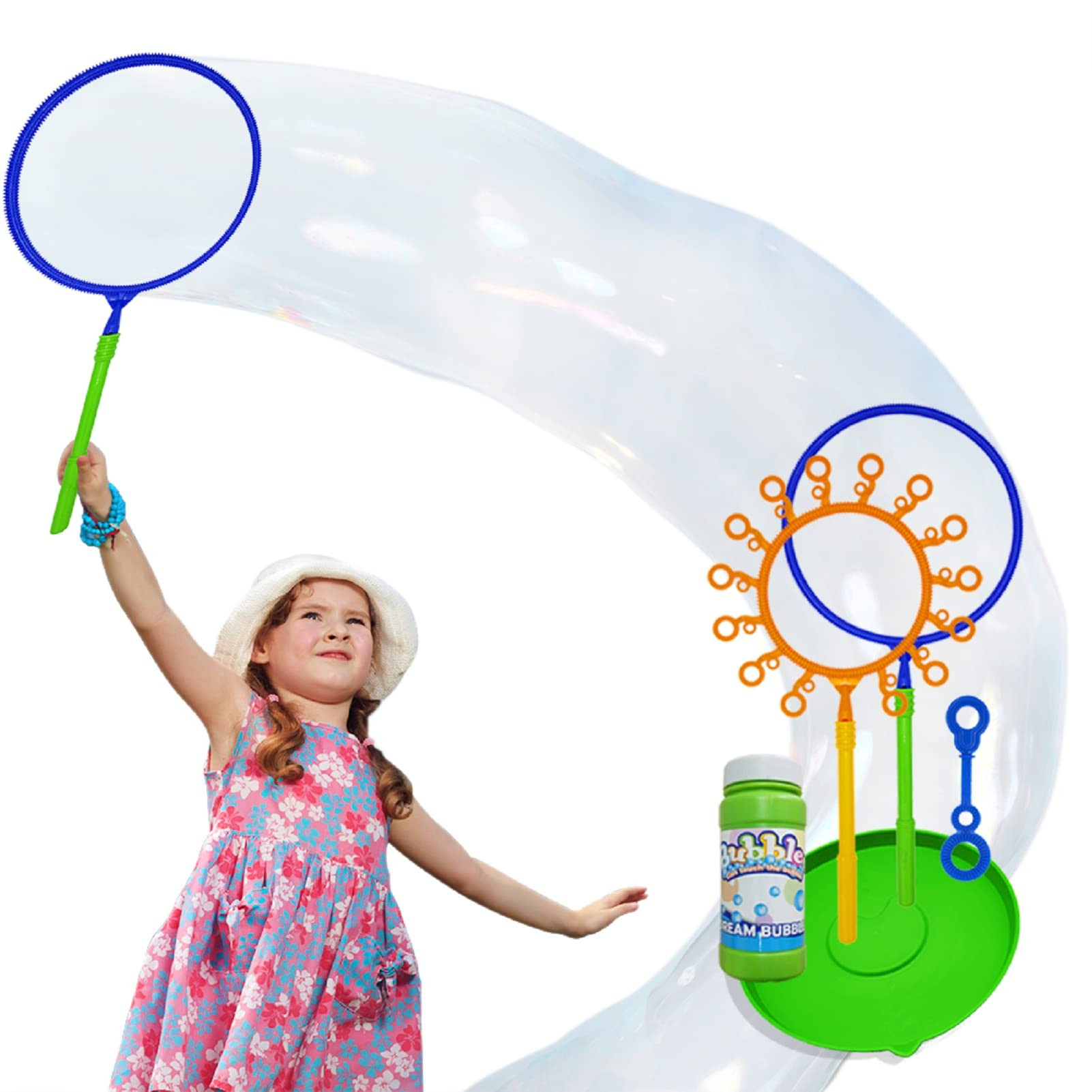 Giant Bubble Wand Set for Kids and Adults with Concentrated Refill, Fun Outdoor and Indoor Activi... | Amazon (US)