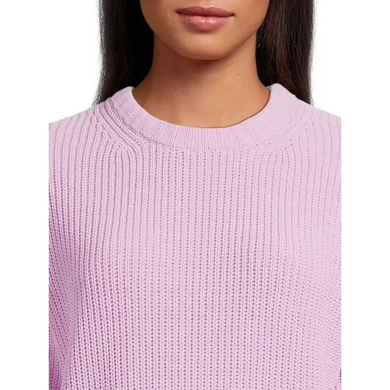 Time and Tru Women's Long Sleeve Chenille Pullover Crewneck Sweater | Walmart (US)