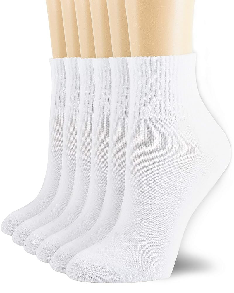 NevEND 6 Pairs Women's Mini Crew/Ankle Cotton Athletic Socks with Thick Cushioned 9-11 | Amazon (US)