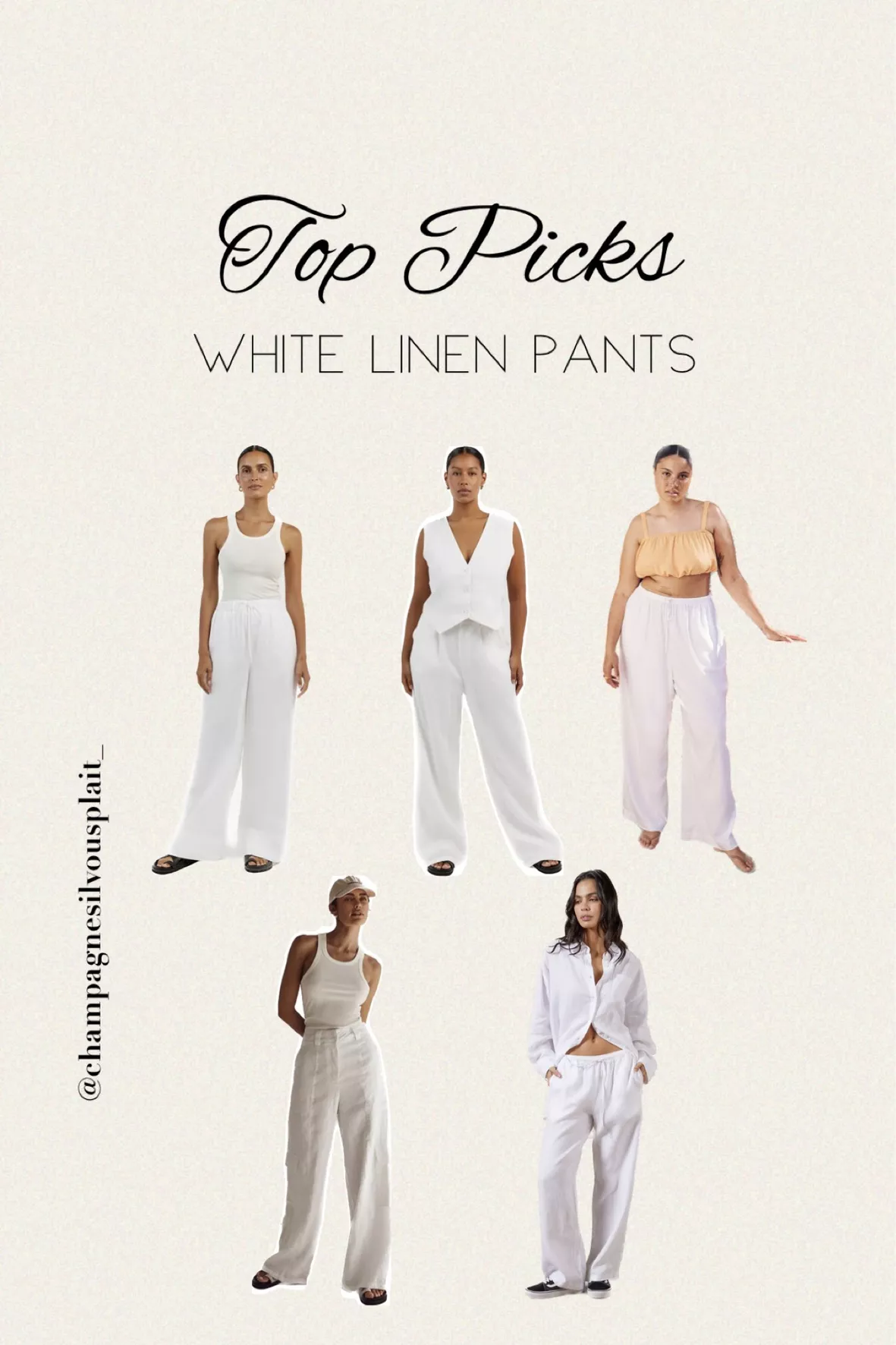 Women's White Linen Pants