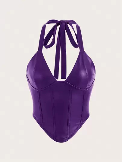 SHEIN ICON Tie Backless Halter Top | SHEIN