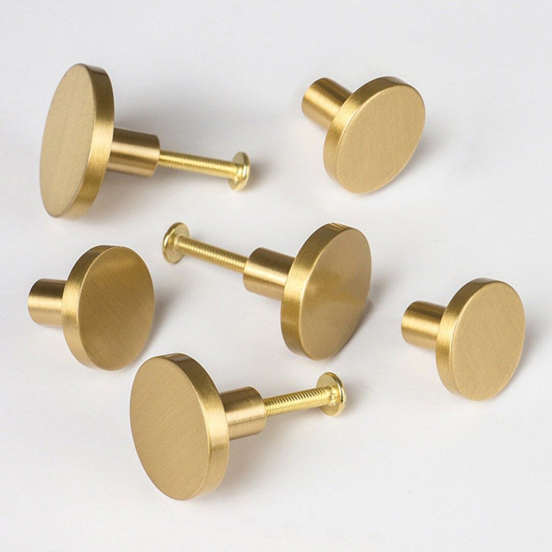 Solid Brass Geometric Round Knobs Brass Round Cabinet Knobs - Etsy.de | Etsy (DE)