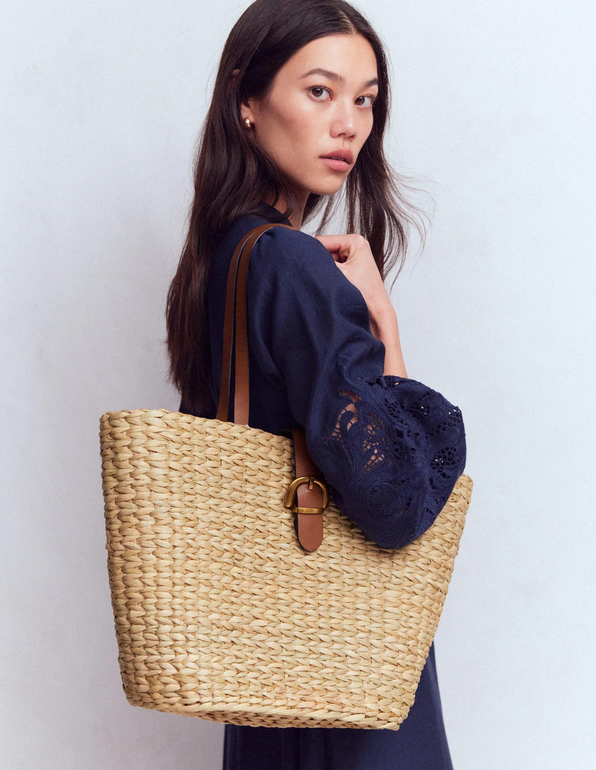 Buckle Tote-Natural Raffia | Boden (US)