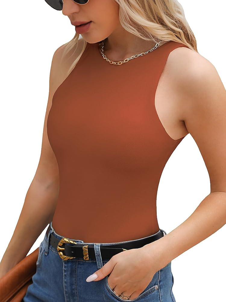 sexy bodysuit for women Halter Neck shapewear bodysuits Trendy Tank Tops pack | Amazon (US)