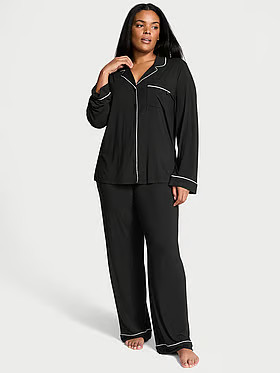Buy Satin Shine Long Pajama Set, Black - Order Pajamas Sets online - Victoria's Secret US | Victoria's Secret (US / CA )