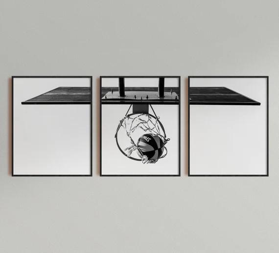 Basketball Hoop Poster, Basketball Coach Gift, NBA Wall Art, Teen Room Decor, Basketball Print | Etsy (US)