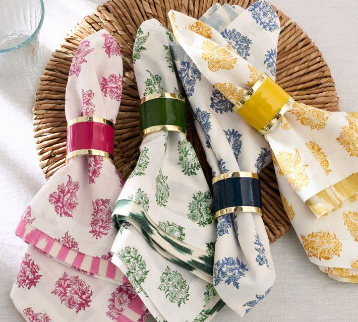 Enamel Band Napkin Rings, Set of 4 - Yellow | Pottery Barn (US)