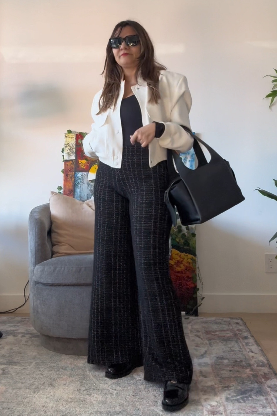 Pre Spring Outfits with white bomber jaCket penny loafers and The Row bag

#LTKworkwear #LTKSeasonal #LTKitbag