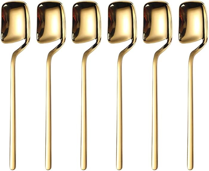 IQCWOOD Coffee Spoons, 5.6 Inches Demitasse Espresso Stainless Steel Small Spoon, Gold Teaspoons ... | Amazon (US)