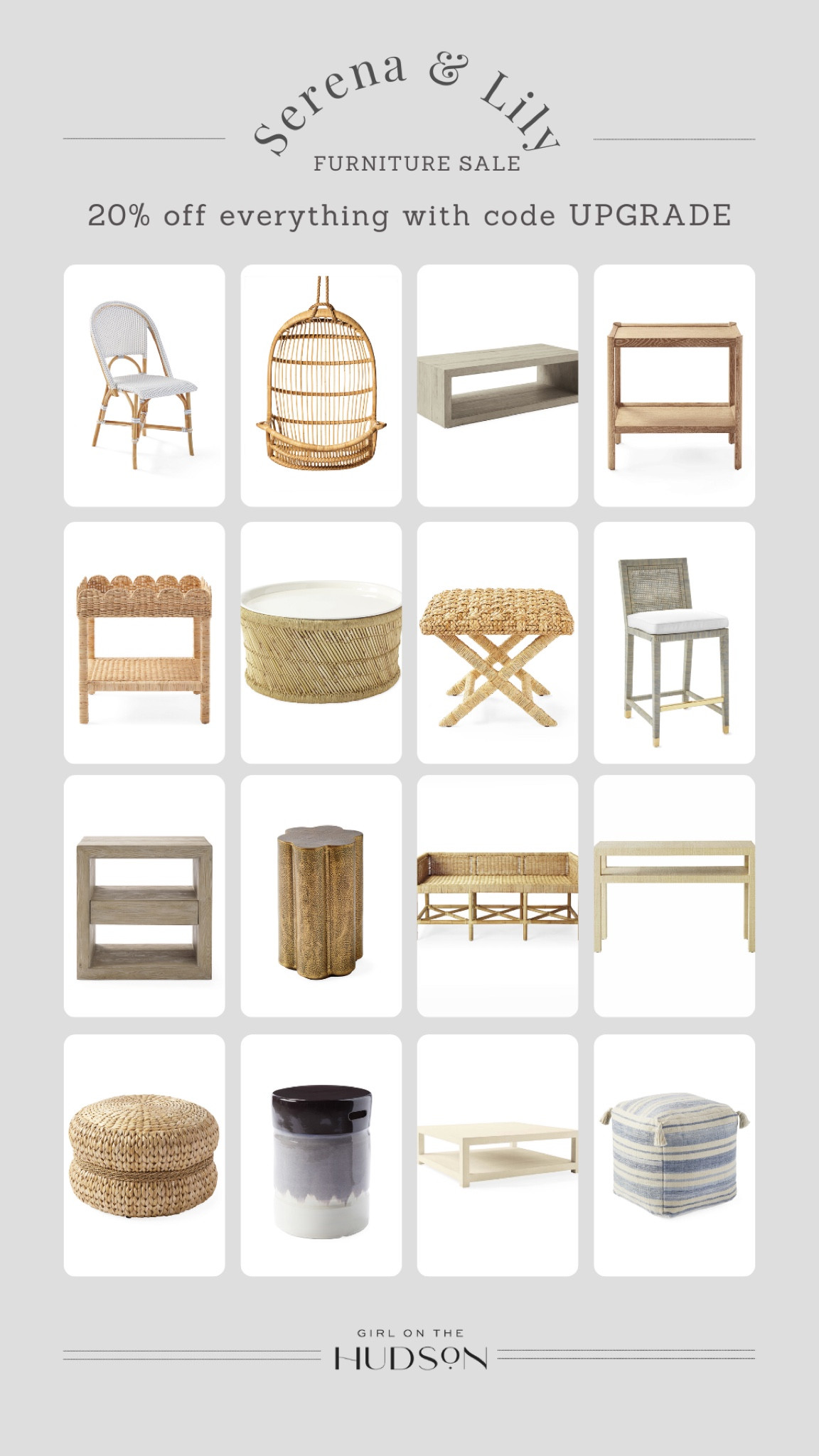 Serena & lily furniture sale 

Bedroom furniture, living room furniture, kitchen furniture, dining room furniture 

#LTKhome #LTKsalealert