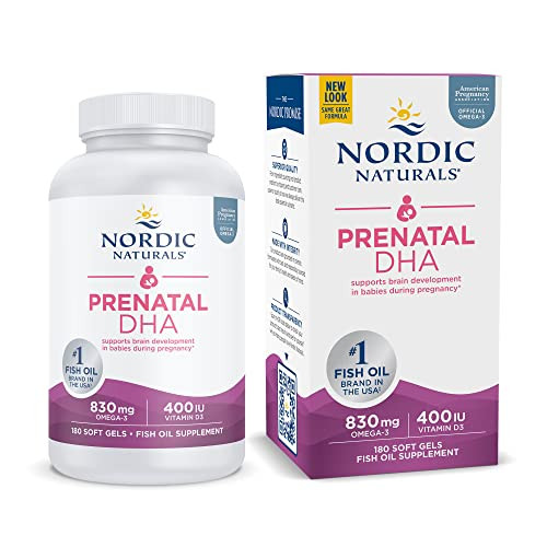 Nordic Naturals Prenatal DHA, Unflavored - 180 Soft Gels - 830 mg Omega-3 + 400 IU Vitamin D3 - S... | Amazon (US)