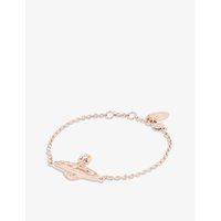 Vivienne Westwood Jewellery Mini Bas Relief diamante orb bracelet, Women's, Silk/rose gold | Selfridges