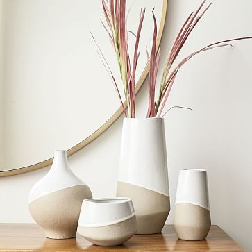 Half-Dipped Stoneware Vases | West Elm (US)