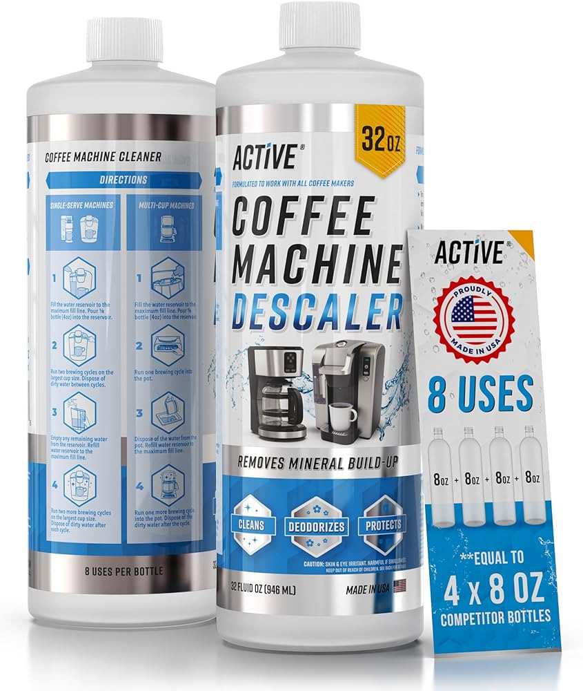 ACTIVE Coffee Machine Descaler Descaling Solution - 32oz (8 Uses) Compatible with Keurig,Nespress... | Amazon (US)
