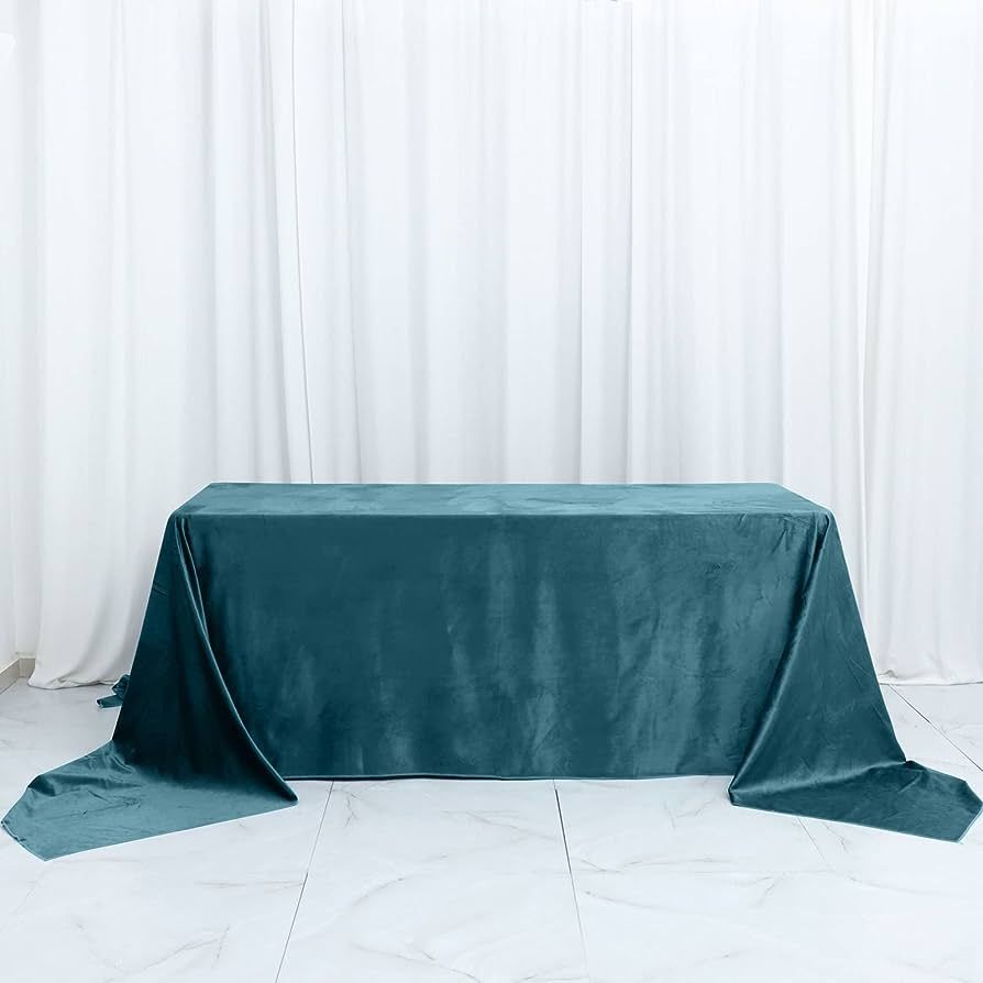 Efavormart Premium Velvet Teal 90" x 156" Rectangle Tablecloth for Wedding Party Events | Amazon (US)