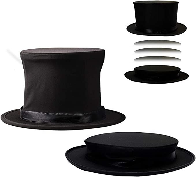 Funny Party Hats Costume Hats - Top Hat - Magician Costume - Collapsible Black Hat Magic Trick | Amazon (US)