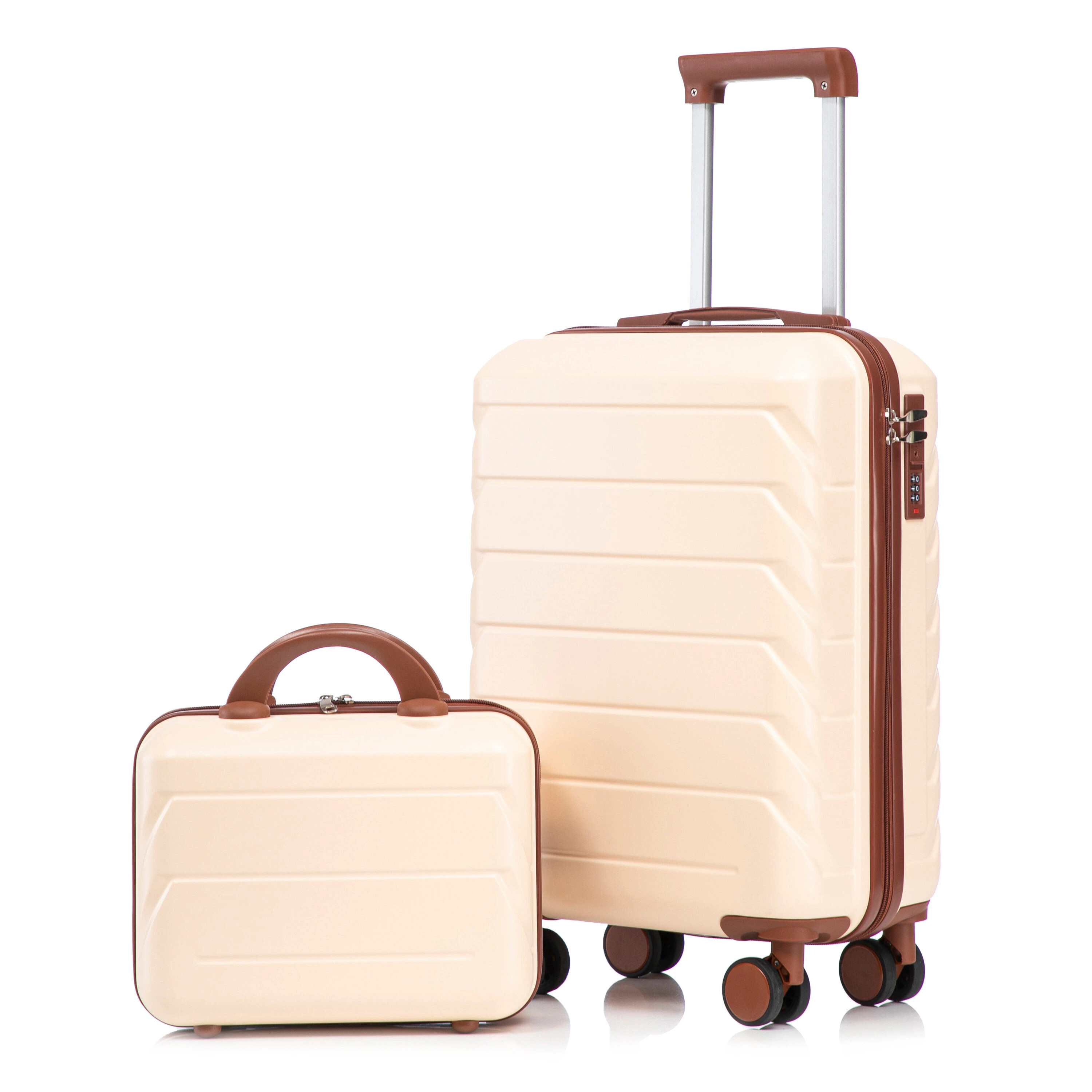 GDFStudio 14inch/20inch 2 pcs/set in ABS Spinner Wheel Luggage with Combination Lock 14inch Cosmetic Case (Beige) | 362551 | Lowe's