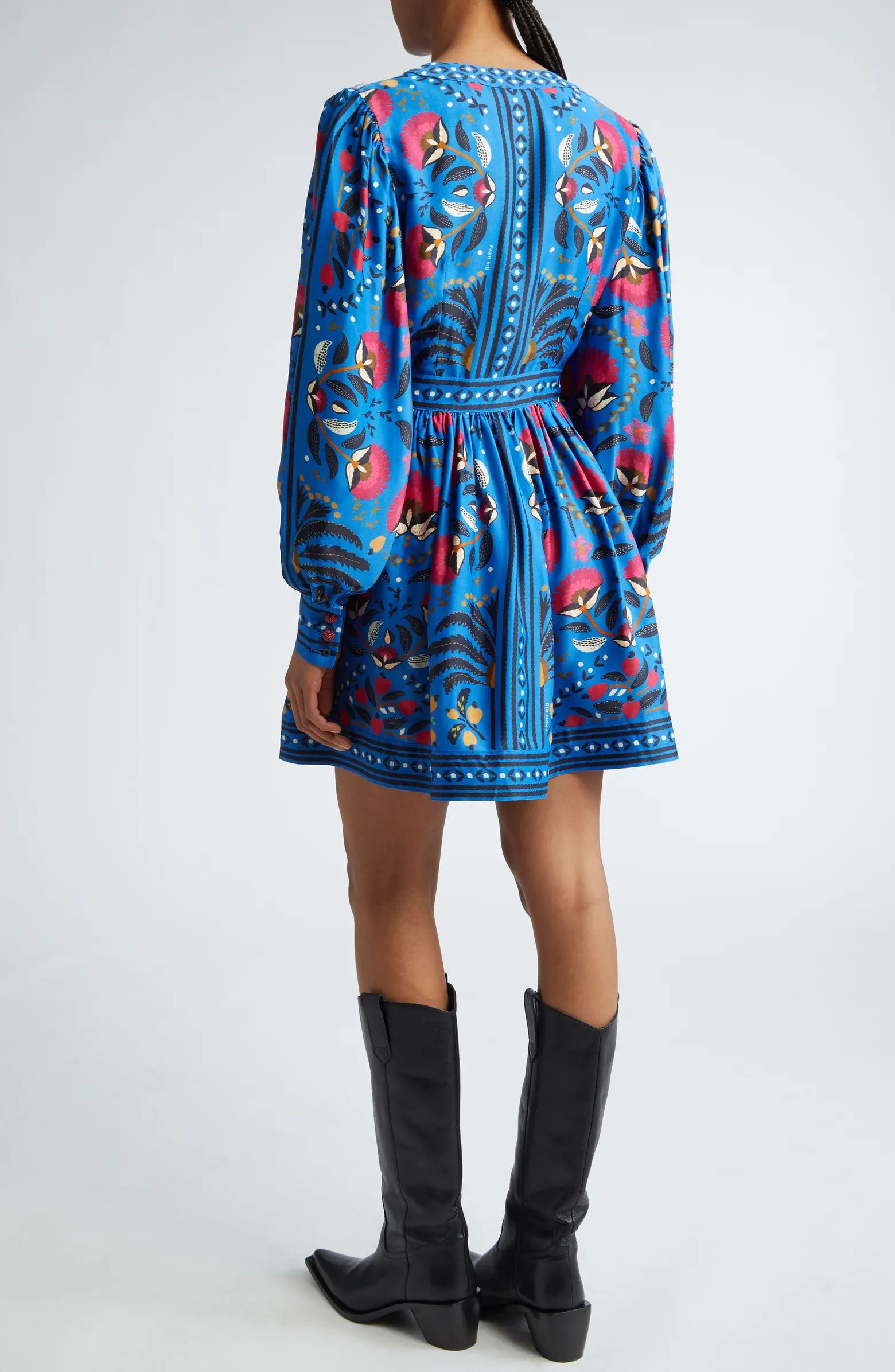 Palms Paradise Long Sleeve Wrap Minidress | Nordstrom