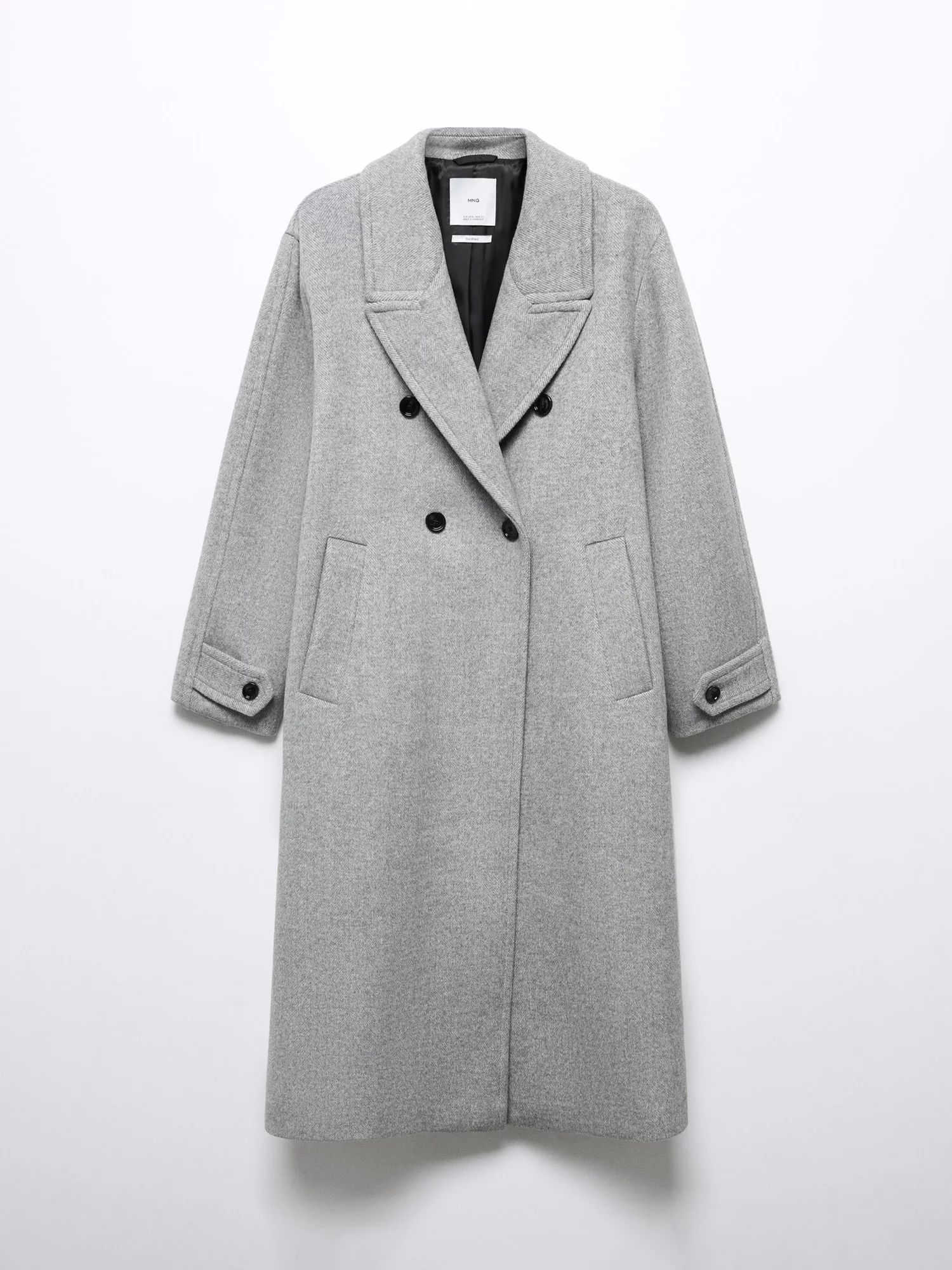 Mango Gauguin Wool Blend Coat, Grey | John Lewis (UK)