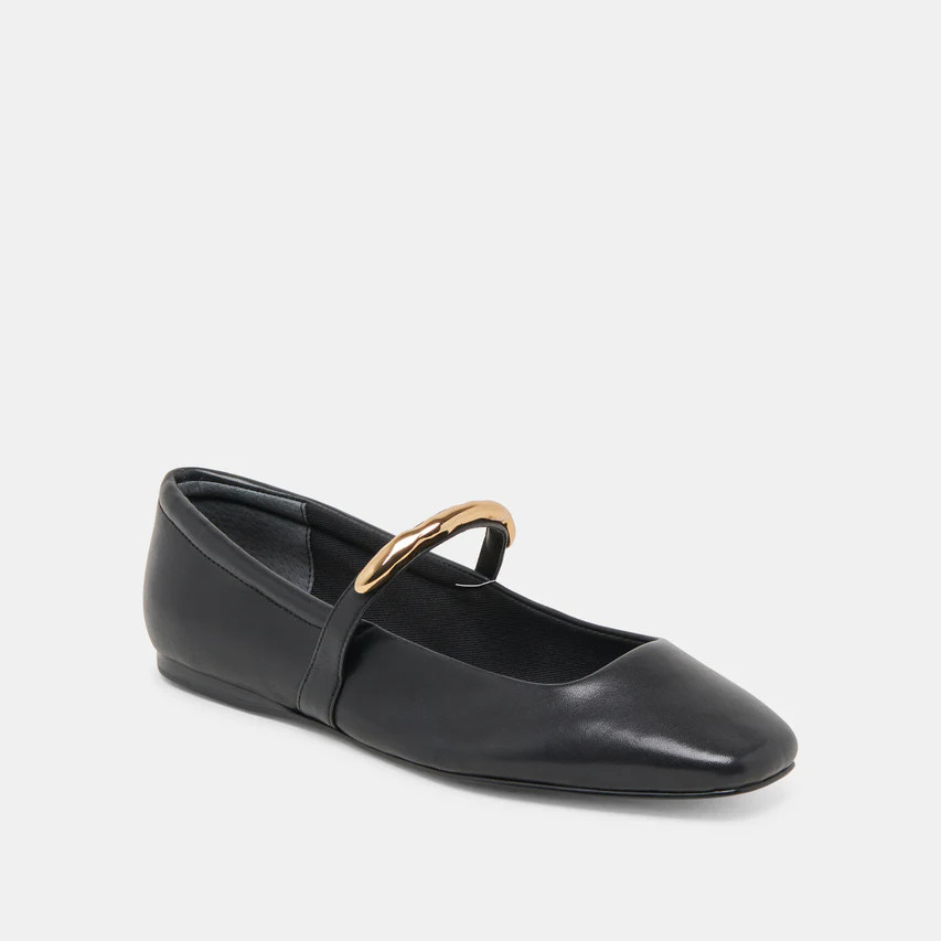 RADYA BALLET FLATS BLACK LEATHER | DolceVita.com