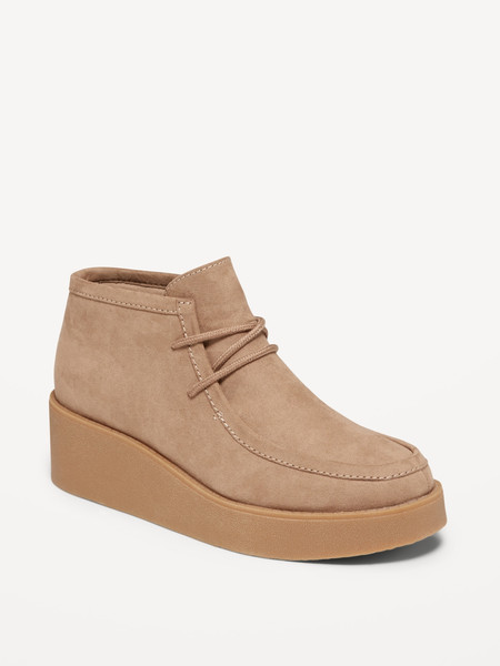 Faux-Suede Platform Booties | Old Navy (US)