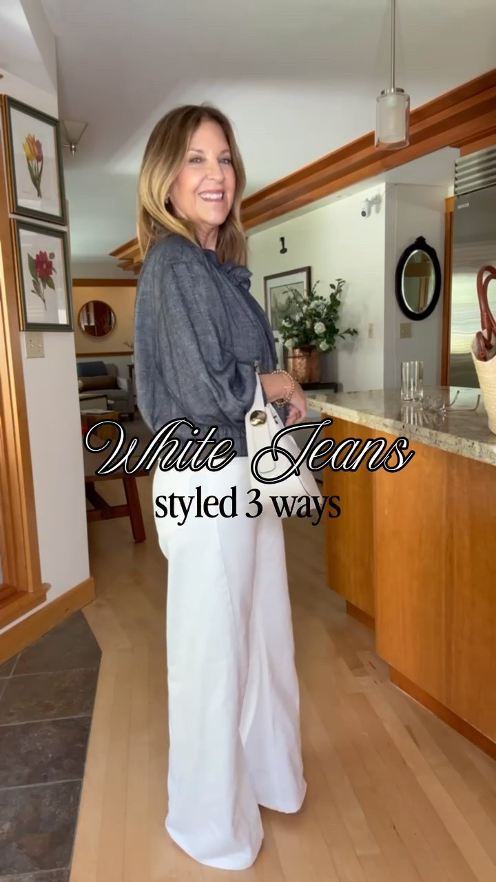 I love wearing white jeans, and this new style is flattering, makes your legs look long (I'm 5’2"), and is versatile.  

Here are 3 ways to style them.

#LTKootd #LTKOver40 #LTKPetite