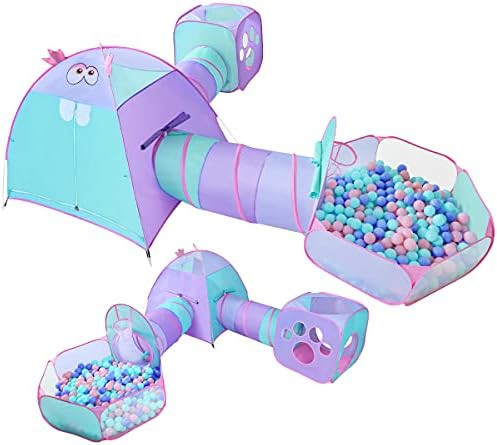 Kidoodler 5pc Ball Pit Tent with Tunnel, Play Tent with Crawl Tunnel, Gift for Girls Boys Babies ... | Amazon (US)